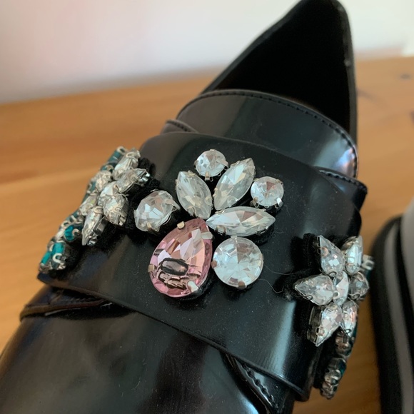ZARA JEWELED FLAT PLATFORM SHOE - Picture 14 of 15